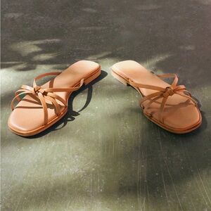 Flattered Cognac Mimosa Sandals size 8 fits like 7.5